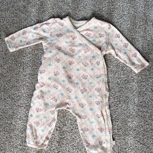 Cream Floral Baby One-Piece Romper